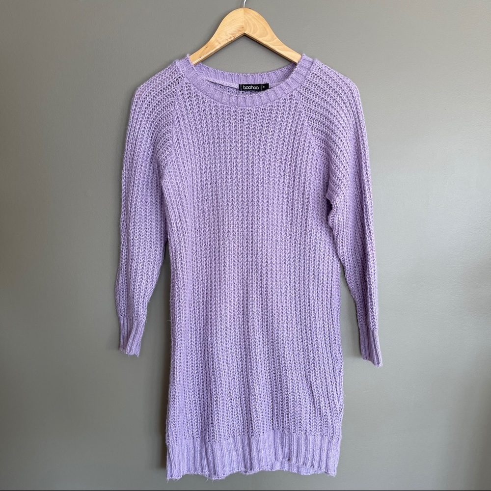 Boohoo Maria Purple Knit Jumper Sweater Dress Sm - Picture 13 of 14